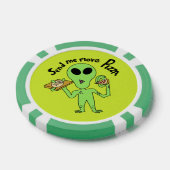 UFO- Stuur me pizza cartoon Poker Chips (Enkel)