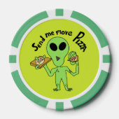 UFO- Stuur me pizza cartoon Poker Chips (Voorkant)