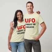 UFO T-Shirt - Ik wil geloven - Natuurlijke kleur (Unisex)