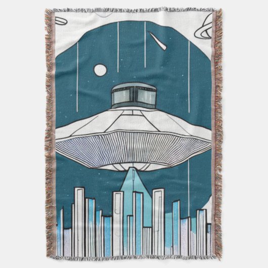 Ufo Throw Blanket Deken (Voorkant Verticaal)