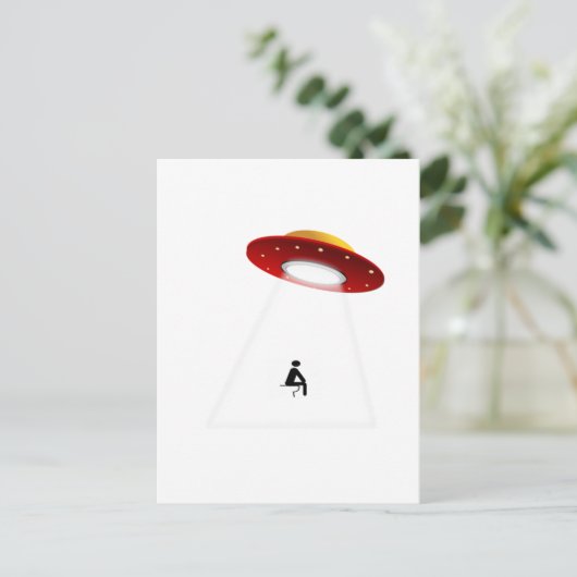 UFO Toilet Briefkaart (Staand voorkant)