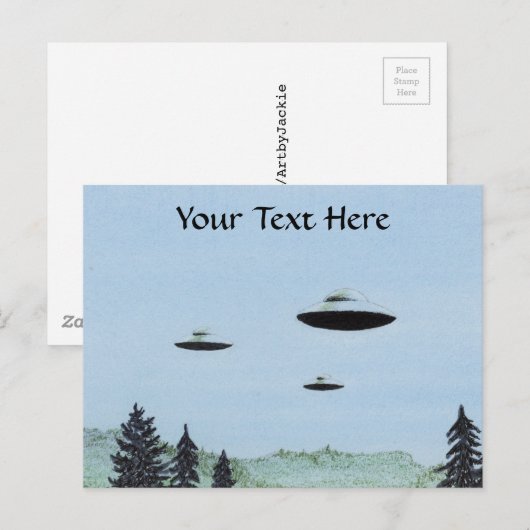 UFO Trio-Briefkaart Briefkaart (Voorkant / Achterkant)