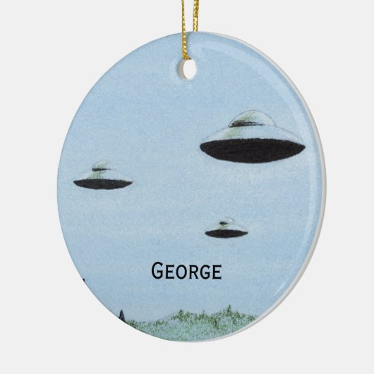 UFO Trio Keramisch Ornament (Links)