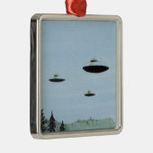 UFO Trio Metalen Ornament (Rechts)