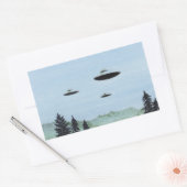 UFO Trio Rechthoekige Sticker (Envelop)