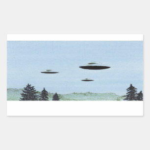 UFO Trio Rechthoekige Sticker