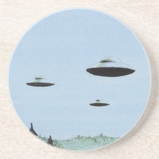 UFO Trio Zandsteen Onderzetter (Voorkant)