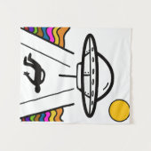 UFO UAP buitenaardse ontvoering Wandkleed (Voorkant (horizontaal))