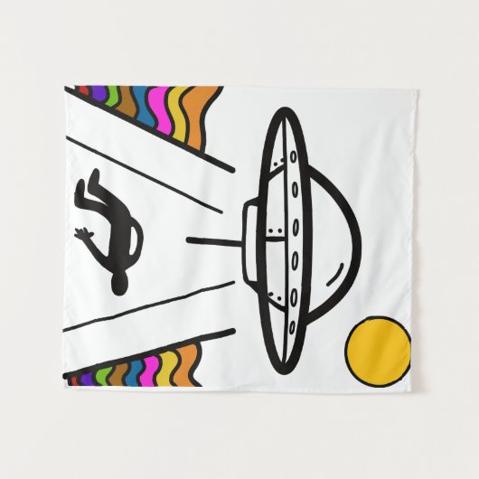 UFO UAP buitenaardse ontvoering Wandkleed (Voorkant (horizontaal))