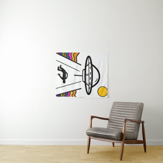 UFO UAP buitenaardse ontvoering Wandkleed (In Situ (horizontaal))