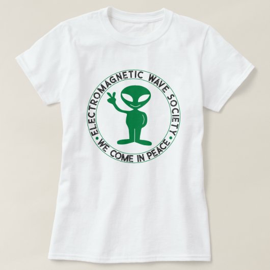 UFO UAP Klokkenluiders Wij komen in vrede Alien ET T-shirt (Design voorkant)