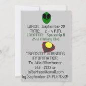 UFO - uitnodiging voor Alien Birthday (Achterkant)