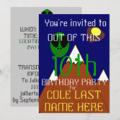 UFO - uitnodiging voor Alien Birthday (Voorkant / Achterkant)