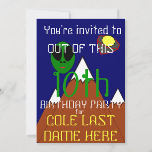 UFO - uitnodiging voor Alien Birthday