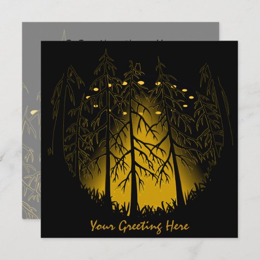 UFO-uitnodigingen persoonlijke SPACESHIP Art RSVP Kaart (Voorkant / Achterkant)