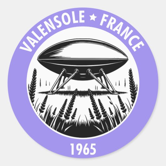UFO Valensole 1965 Ronde Sticker (Voorkant)