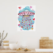 UFO van de Liefde – Hart Shower Poster (Keuken)
