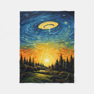UFO van Van Gogh Fleece Deken