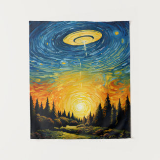 UFO van Van Gogh Wandkleed