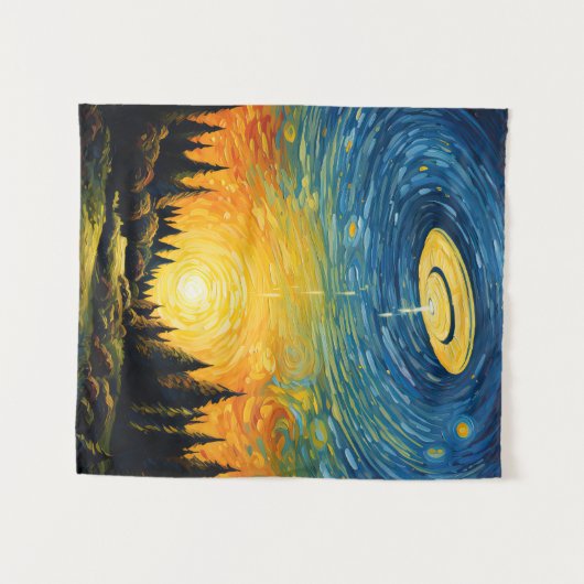 UFO van Van Gogh Wandkleed (Voorkant (horizontaal))