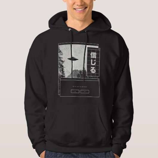 UFO Vaporwave Esthetiek Hoodie (Voorkant)