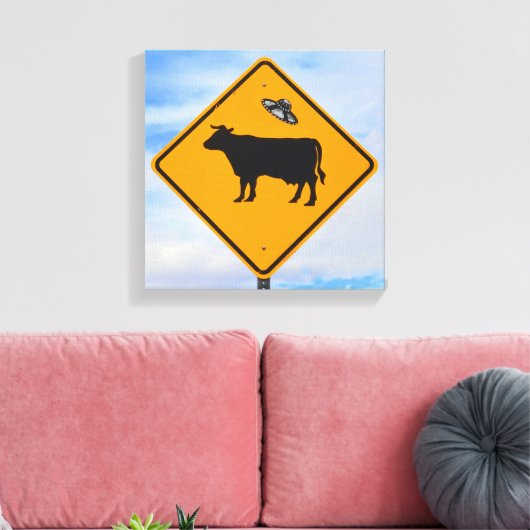 UFO-verkeersbord Canvas Afdruk (Insitu (Woonkamer))