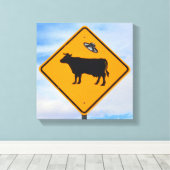 UFO-verkeersbord Canvas Afdruk (Insitu (Houten vloer))