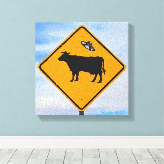 UFO-verkeersbord Canvas Afdruk (Insitu (Houten vloer))