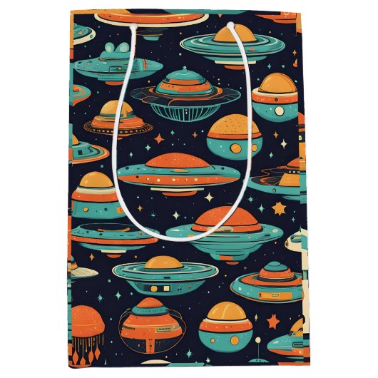UFO vintage kunst Medium Cadeauzakje (Voorkant)