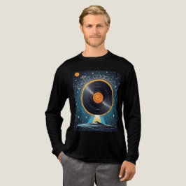 UFO vinyl platenlabel ontwerp Tri-Blend Shirt