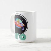 UFO vliegen op ruimteschip Koffiemok (Voorkant links)