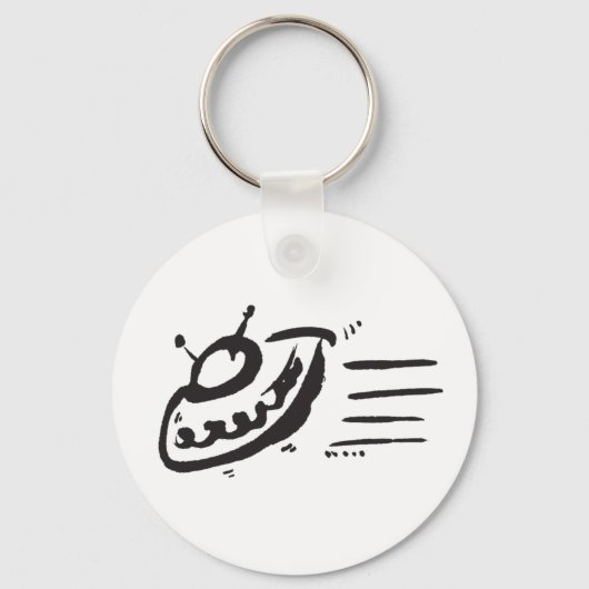 UFO - vliegende schok - ruimteschip Sleutelhanger (Voorkant)