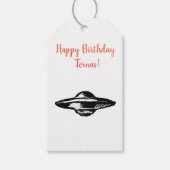 UFO vliegende schotel Cadeaulabel (Voorkant)