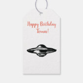 UFO vliegende schotel Cadeaulabel (Achterkant)