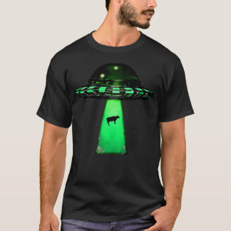 Ufo-vliegende schotel gestraald t-shirt