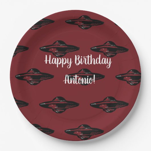 UFO-vliegensauw Papieren Bordje (Voorkant)