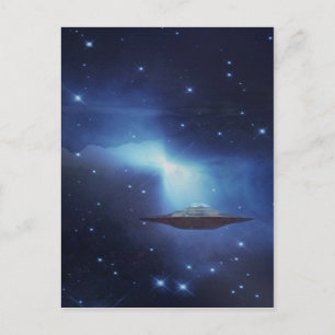 UFO-vliegobject in de ruimte Briefkaart