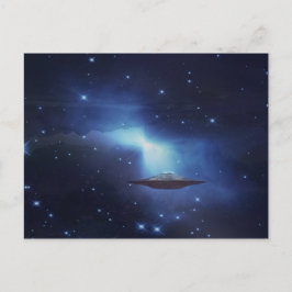 UFO-vliegobject in de ruimte Briefkaart