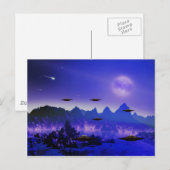UFO-vliegobject in de ruimte Briefkaart (Voorkant / Achterkant)