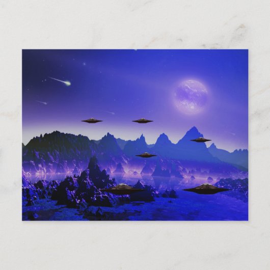 UFO-vliegobject in de ruimte Briefkaart (Voorkant)