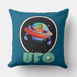 ufo vliegt op ruimteschip kussen
