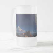 UFO-vreemde wereld - SciFi-landschap Matglas Bierpul (Voorkant links)