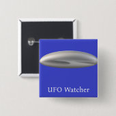 UFO Waarnemer Vierkante Button 5,1 Cm (Voorkant /achterkant)