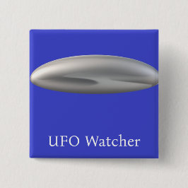 UFO Waarnemer Vierkante Button 5,1 Cm