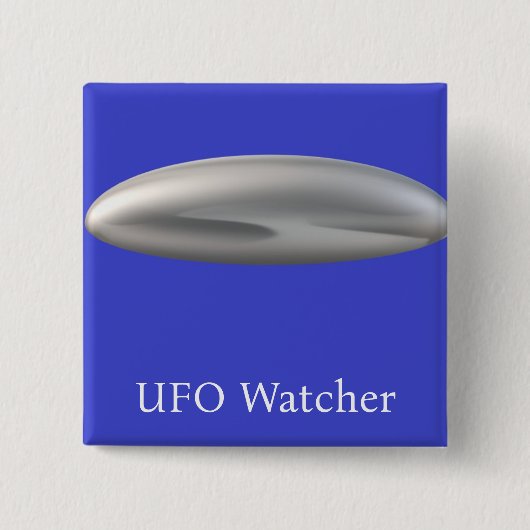 UFO Waarnemer Vierkante Button 5,1 Cm (Voorkant)
