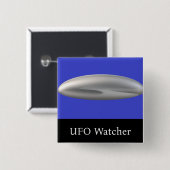 UFO Waarnemer Vierkante Button 5,1 Cm (Voorkant /achterkant)