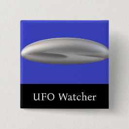 UFO Waarnemer Vierkante Button 5,1 Cm