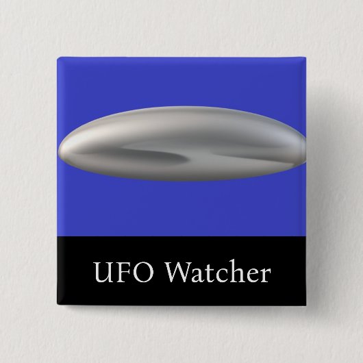UFO Waarnemer Vierkante Button 5,1 Cm (Voorkant)