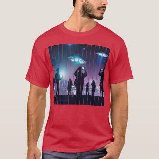 UFO-waarneming in de stad vrienden T-shirt