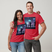 UFO-waarneming in de stad vrienden T-shirt (Unisex)